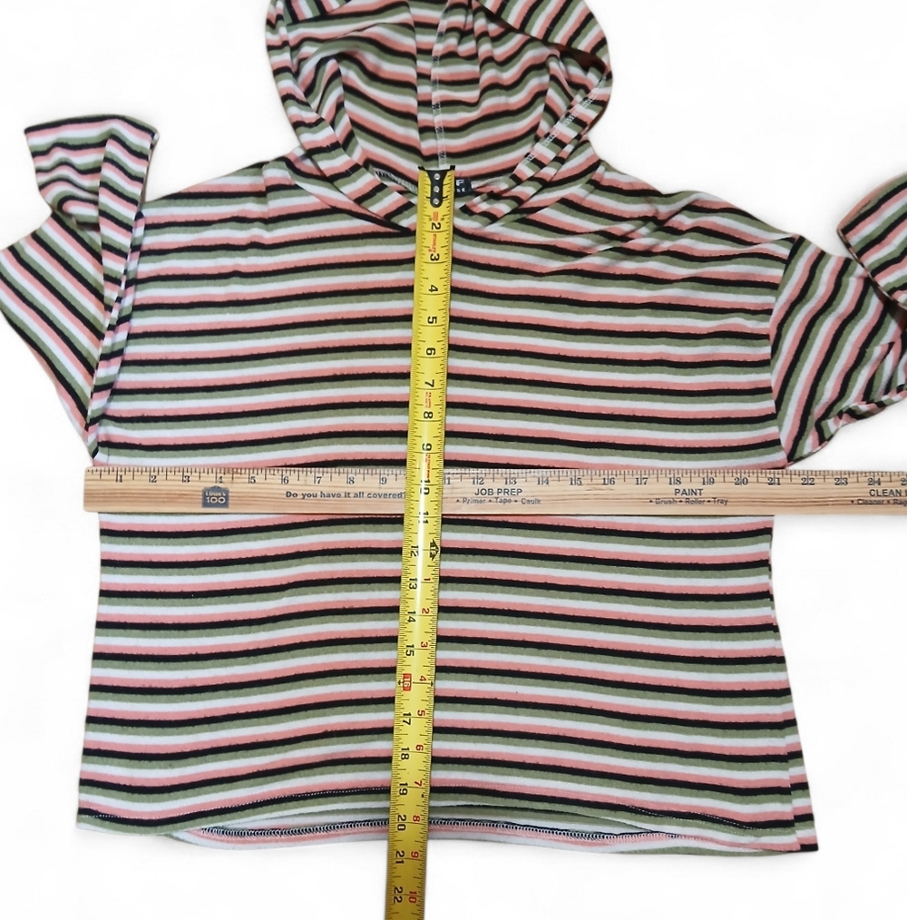 Poof! Multicolor Striped Hoodie Size Small - Picture 4 of 5